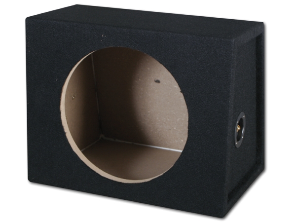 Leergehäuse 22 l geschlossen aus MDF mit Filz+Terminal für 25er Subwoofer