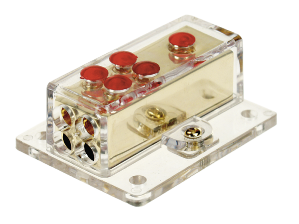 Verteilerblock (gold) 1 x 20 mm² / 4 x 10 mm²