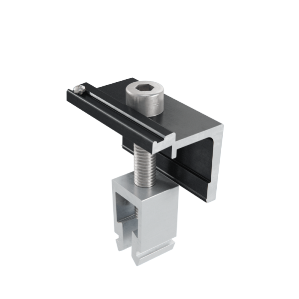 Abschlussklemme Click mit Pin schwarz, höhenverstellbar 30 - 42 mm