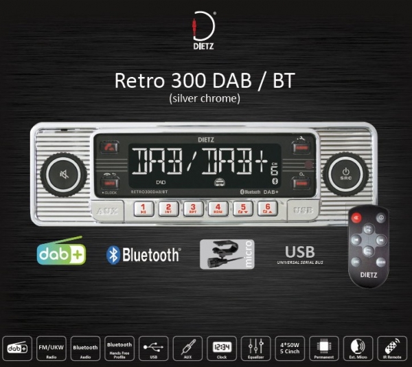 Retro 300 DAB / BT silber chrome