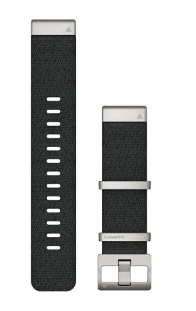 QuickFit 22-Uhrenarmbänder Nylon Schwarz mit Teilen aus Edelstahl