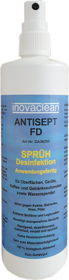 Desinfektionsspray inovaclean 250 ml Sprühflasche VIRUZID, gegen Viren, Bakterien, Keime und Pilze.