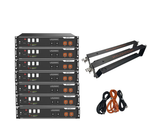 7 x US2000C 16,8 kWh Solarspeicher Lithium LiFePO4 inkl. Kabel, Halterung und BMS