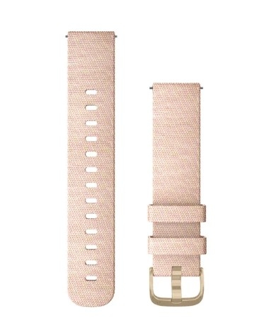 SCHNELLWECHSEL-ARMBÄNDER 20 MM Nylon Hellrosa mit Teilen in Weissgold