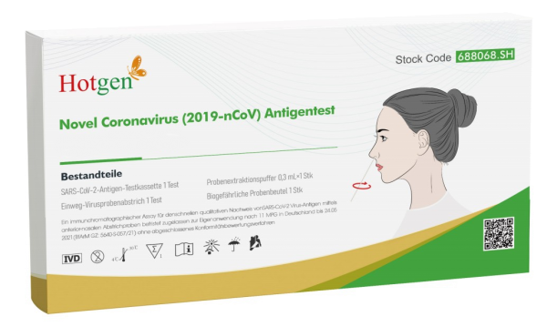Antigen-Schnelltest Hotgen SARS-CoV-2 Antigen Test Card mit Laienzulassung EINZELNVERPACKT
