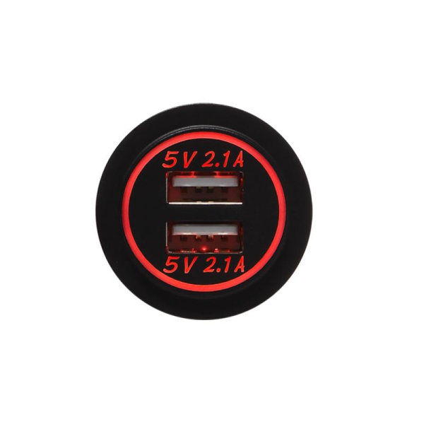 USB Ladeadapter 12V/24V 4.2A zur Installation / rot