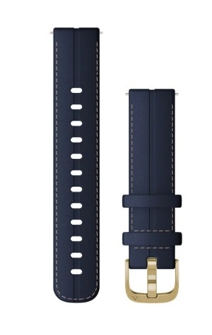 Schnellwechsel-Armbänder (18 mm) Blaues Leder mit hellgoldenen Teilen