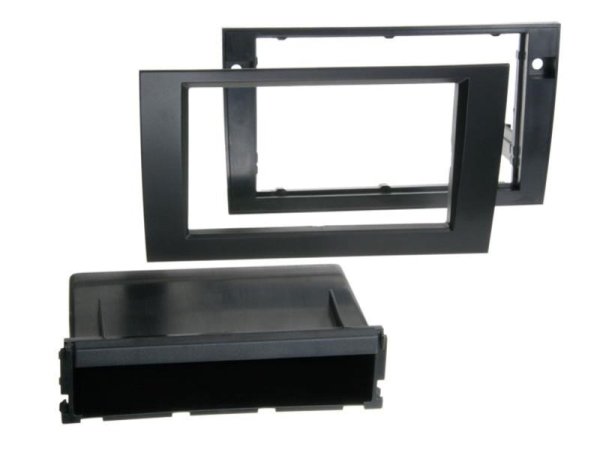 Radiohalterung Rubber Touch Audi A4 Doppel ISO (schwarz)