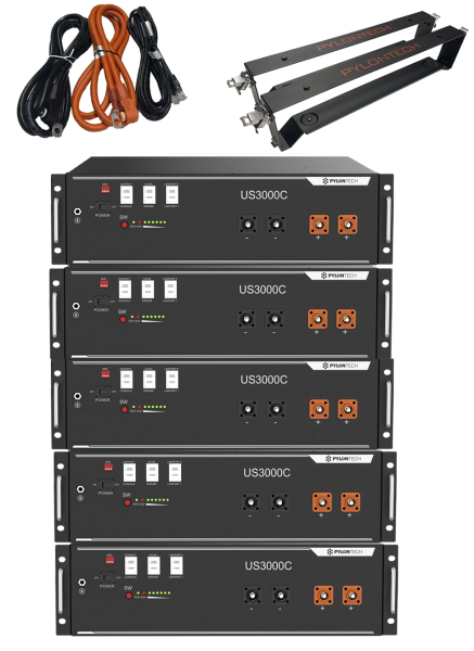 5 x US3000C 17,5 kWh Solarspeicher Lithium LiFePO4 inkl. Kabel