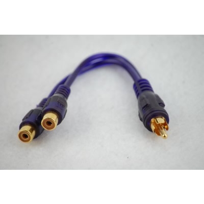 Cinchkabel blau Y-Adapter 1M-2F