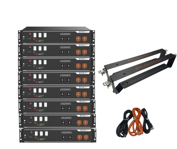 8 x US2000C 19,2 kWh Solarspeicher Lithium LiFePO4 inkl. Kabel, Halterung und BMS