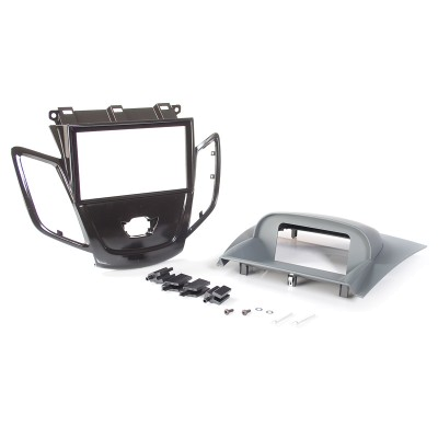 Radioblende FORD Fiesta ab 2008 2DIN piano black Display grau