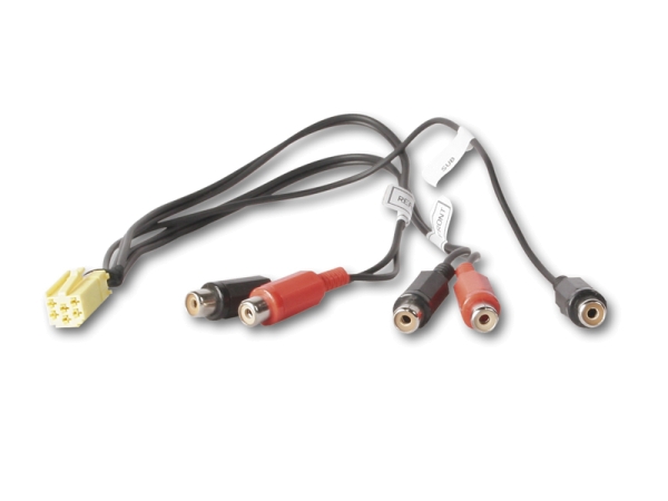 6 pol. Mini ISO-Stecker auf 5-Cinch Buchsen