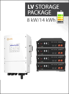 14 kWh LV Speicherpaket - Solis 8kW 3PH Hybrid LV + 4x Pylontech US3000