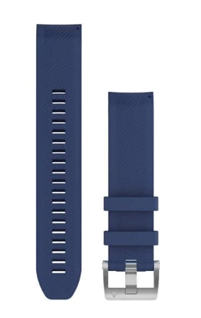 QuickFit 22-Uhrenarmbänder Silikon Dunkelblau mit Teilen in Titan