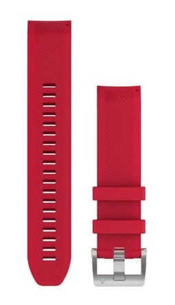 QuickFit 22-Uhrenarmbänder Silikon Rot mit Teilen in Titan