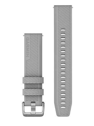 Schnellwechsel-Armbänder (20 mm) Grau mit Edelstahlteilen