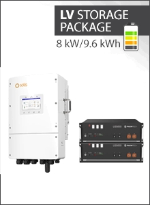 9.6 kWh LV Speicherpaket - Solis 8kW 3PH Hybrid LV + 2x Pylontech US5000