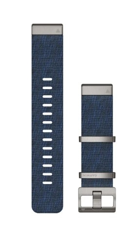 QuickFit 22-Uhrenarmbänder Nylon Dunkelblau mit Teilen aus Edelstahl