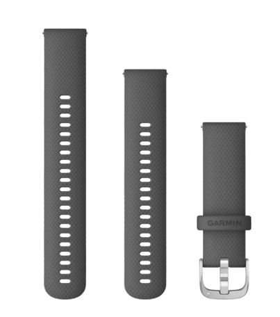 Schnellwechsel-Armbänder (22 mm) Mittelgrau mit silbernen Teilen
