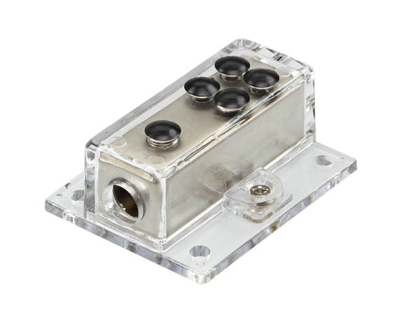 Verteilerblock (silber) 1 x 20 mm² / 4 x 10 mm²