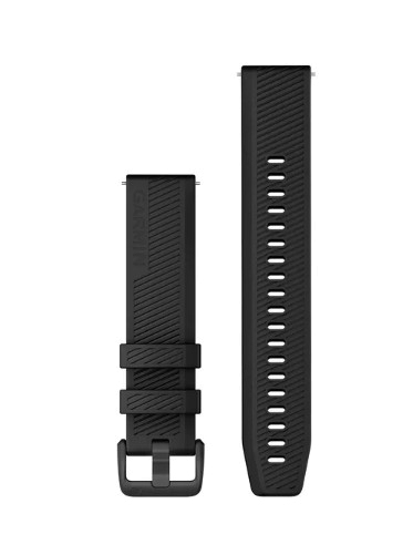 Schnellwechsel-Armbänder (20 mm) Schwarz mit Teilen aus schwarzem Edelstahl