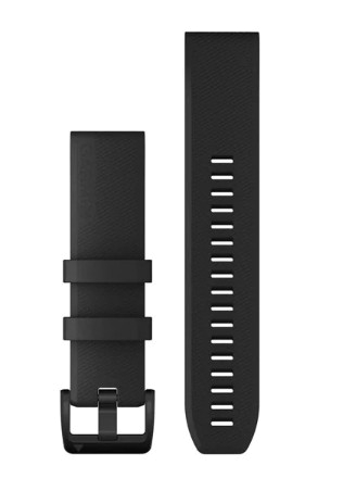 QuickFit 22-Uhrenarmbänder Schwarz mit Teilen aus schwarzem Edelstahl
