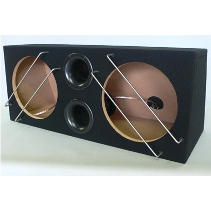 Doppel Bassreflexgehäuse 65 Liter für 2 x 12 Zoll Woofer